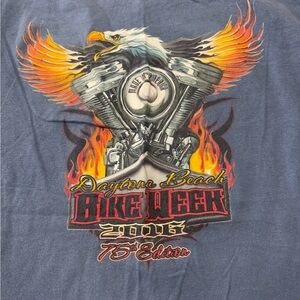 2 BIKE WEEK DAYTONA BEACH COMMEMORATIVE SHIRTS 74TH & 75TH ANNIVERSARY 2015-2016